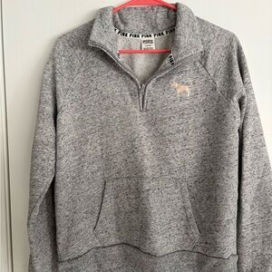 PINK Victoria's Secret Gray Quarter-Zip Sweater for Men